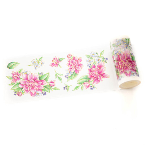 Pinkfresh Studio Foiled Washi Tape 4"X11yd-Artistic Dahlia PF196723 - 736952879547