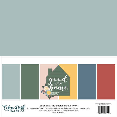 Echo Park Solids Collection Kit 12"X12"-Good To Be Home TH336015 - 691835247519