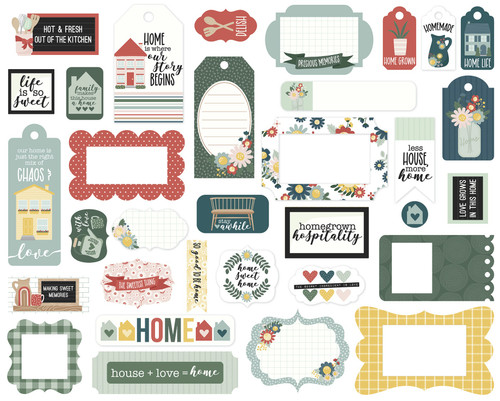 Echo Park Cardstock Ephemera-Frames & Tags, Good To Be Home - TH336025 Echo Park Cardstock Ephemera-Frames & Tags, Good To Be Home - TH336025