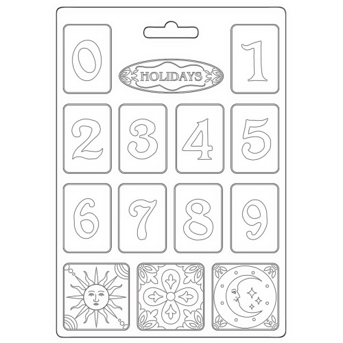 Stamperia Soft Maxi Mould 8.5"X11.5"-Blue Dream Numbers - 3PTA4557 - 5993110026020 Stamperia Soft Maxi Mould 8.5"X11.5"-Blue Dream Numbers - 3PTA4557 - 5993110026020