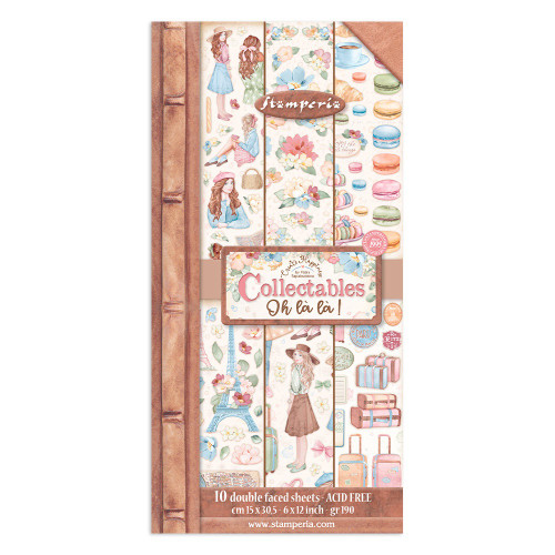 Stamperia Collectables Double-Sided Paper 6"X12" 10/Pkg-Oh La La SBBV23 - 5993110027188