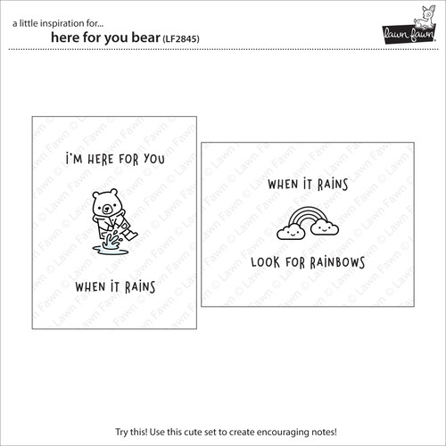 Lawn Fawn Clear Stamps 3"X4"-Here For You Bear LF2845