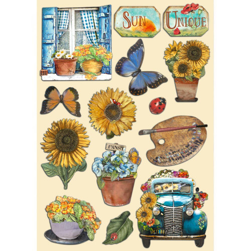 Stamperia Wooden Shapes A5-Sunflower Art KLSP139 - 5993110027928