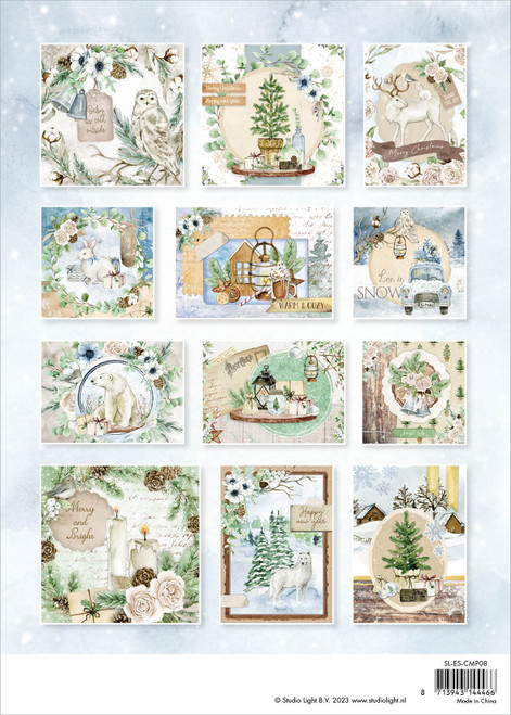 Studio Light Essentials Card Making Pad 12/Pkg-Nr. 08, Let It Snow LESCMP08