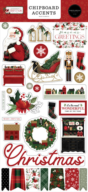 Carta Bella Chipboard 6"X13"-Accents, A Wonderful Christmas WC328021 - 691835214313