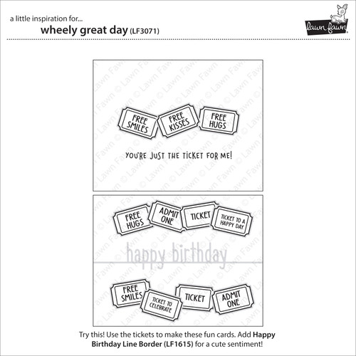 Lawn Fawn Clear Stamps 4"X6"-Wheely Great Day LF3071