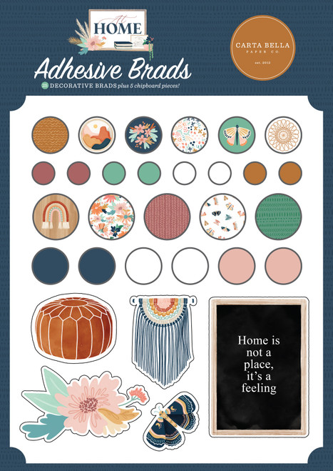 Carta Bella Decorative Brads-At Home - AH339020 - 691835244914