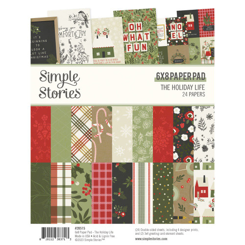 Simple Stories Double-Sided Paper Pad 6"X8" 24/Pkg-The Holiday Life THL20515 - 810112383713