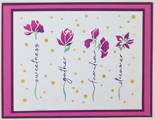 Crafter's Workshop Layered Card Stencil 8.5"X11"-A2 Layered Word Flowers TCW8.5-6018