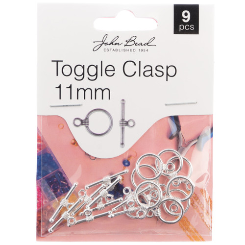 John Bead Toggle Clasp 11mm 9/Pkg-Pewter 1401087 - 665772203921