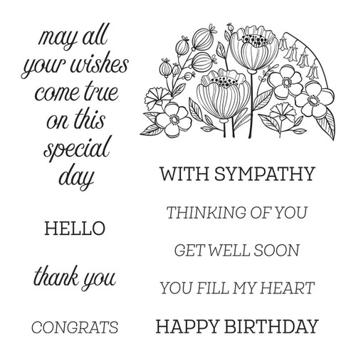 Spellbinders Clear Acrylic Stamps From The Stylish Ovals-Fill My Heart Sentiments STP183