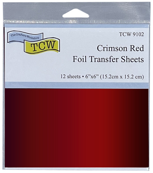 Crafter's Workshop Foil Transfer Sheets 6"X6" 12/Pkg-Crimson Red TCWFTS-9102 - 842254091027