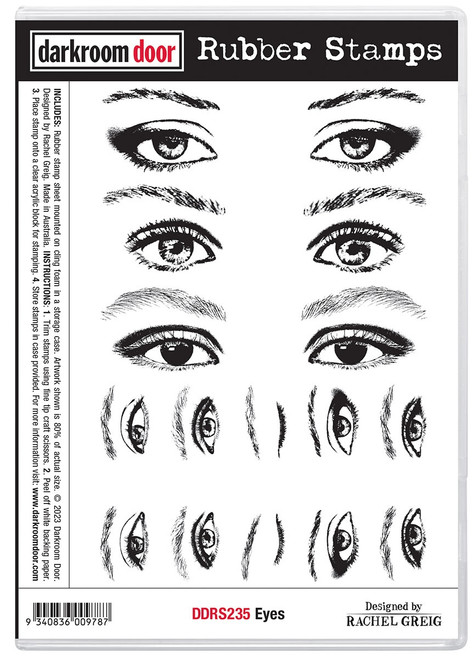 Darkroom Door Rubber Stamp Set-Eyes DDRS235 - 9340836009787
