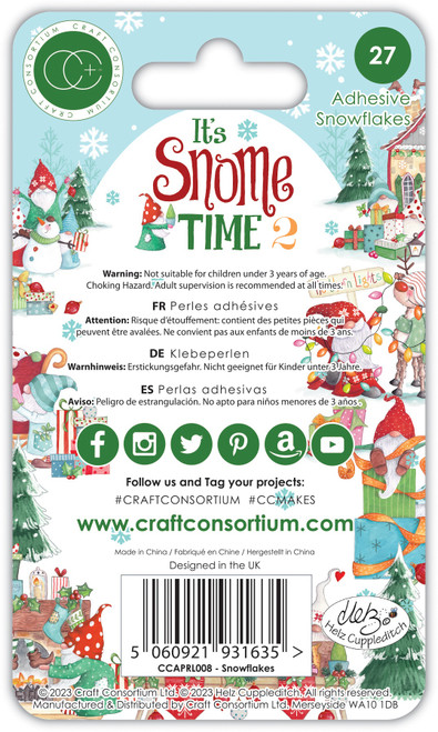Craft Consortium Adhesive Snowflakes 27/Pkg-It's Snome Time 2 - CAPRL008 Craft Consortium Adhesive Snowflakes 27/Pkg-It's Snome Time 2 - CAPRL008