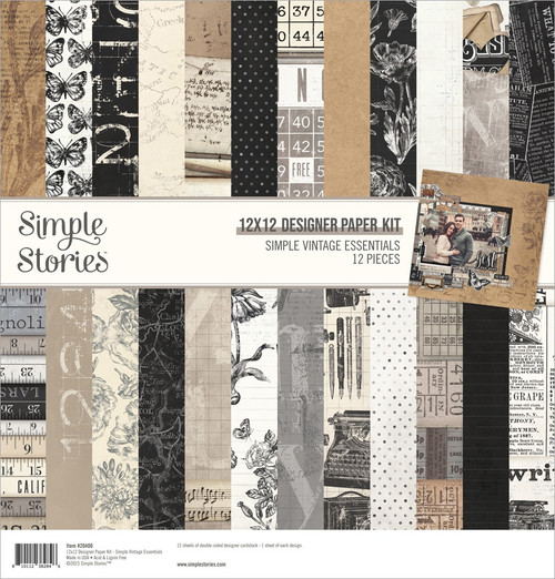 Simple Stories Designer Paper Kit 12"X12"-Simple Vintage Essentials SVE20400 - 810112382846