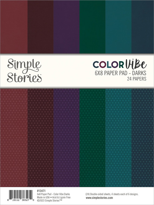 Simple Stories Double-Sided Paper Pad 6"X8" 24/Pkg-Color Vibe Darks - SCV13471 - 810112383270 Simple Stories Double-Sided Paper Pad 6"X8" 24/Pkg-Color Vibe Darks - SCV13471 - 810112383270