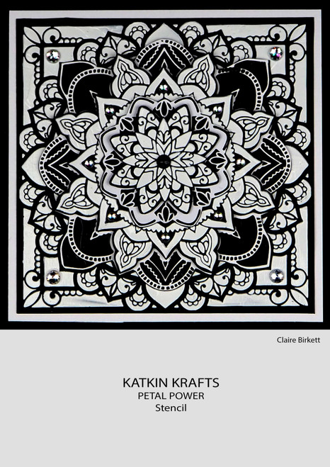 Creative Expressions 7"X7" Stencil By Katkin Krafts-Petal Power KKST001