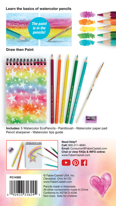 Faber-Castell How to Watercolor Pencils Starter Set-Rainbow FC14355