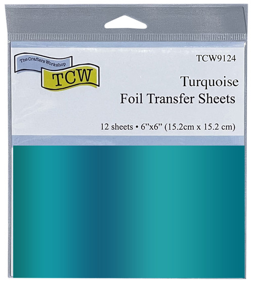 Crafter's Workshop Foil Transfer Sheets 6"X6" 12/Pkg-Turquoise TCWFTS-9124 - 842254091249