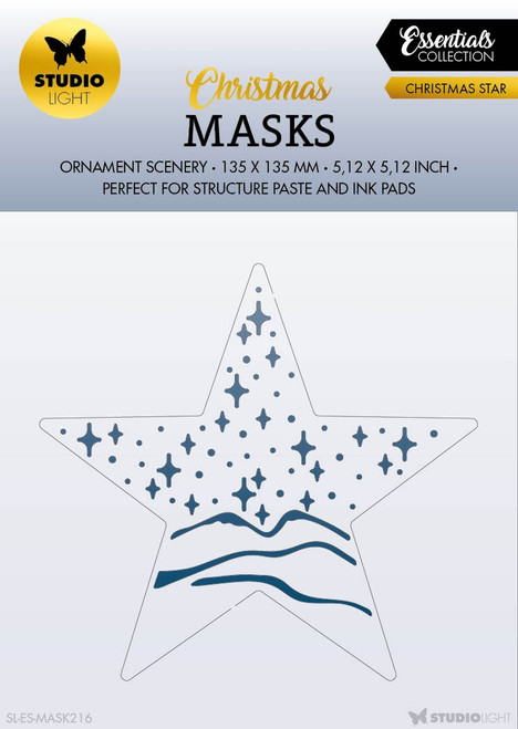 Studio Light Essentials Stencil 5.31"X5.31"-Nr. 216, Christmas Star SMASK216 - 8713943143346