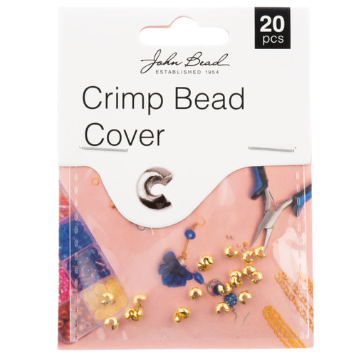 John Bead Bead Crimp Cover 3mm 20/Pkg-Gold 1401197 - 665772232143