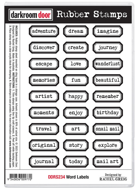 Darkroom Door Rubber Stamp Set-Word Labels DDRS234 - 9340836009770