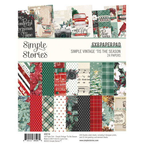 Simple Stories Double-Sided Paper Pad 6"X8" 24/Pkg-Simple Vintage 'Tis The Season SVS20719 - 810112385069