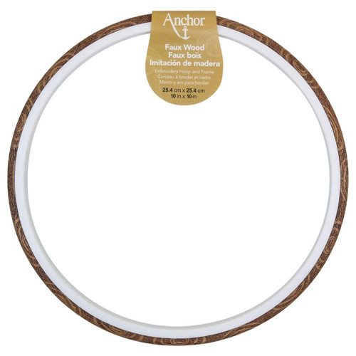 Anchor Faux Wood Round Embroidery Hoop 10"- - A4407010 - 073650065286