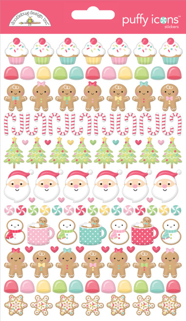 Doodlebug Puffy Stickers-Gingerbread Kisses DB8299 - 842715082991