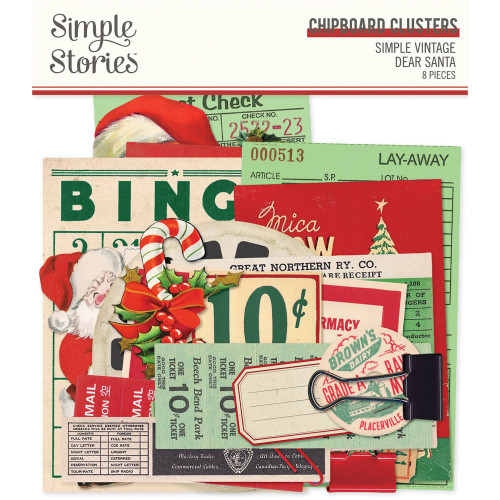 Simple Vintage Dear Santa Chipboard ClustersSVD20828 - 810112384468