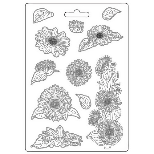 Stamperia Soft Maxi Mould A4-Sunflower Art - 3PTA4562 - 5993110028369