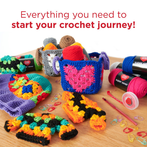 Red Heart Super Saver Super Yarn Crochet Kit W/Accessories- - KIT002 Red Heart Super Saver Super Yarn Crochet Kit W/Accessories- - KIT002