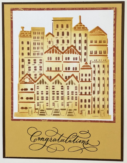 Crafter's Workshop Layered Card Stencil 8.5"X11"-A2 Layered Cityscape Buildings TCW8.5-6016