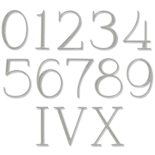 Sizzix Thinlits Die By Jennifer Ogborn-Elegant Numerals 666444
