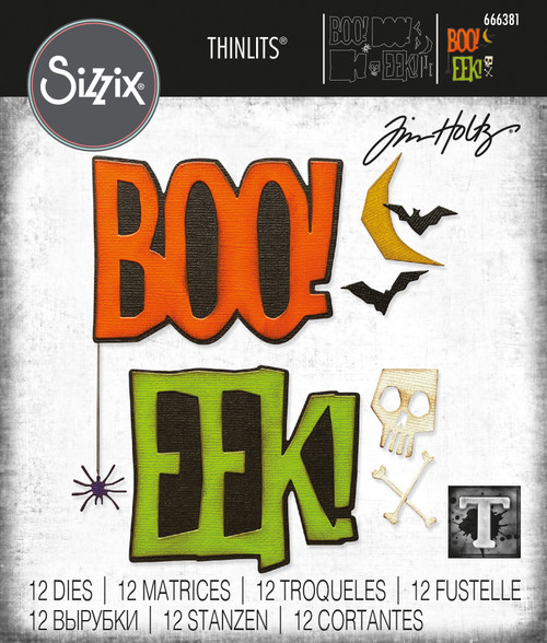 Sizzix Thinlits Dies By Tim Holtz 12/Pkg-Big Frights 666381 - 630454285823