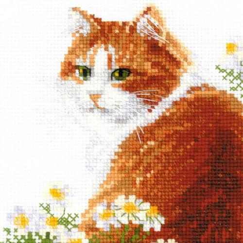 RIOLIS Counted Cross Stitch Kit 9.5"X11.75"-Ginger Meow (10 Count) R2110