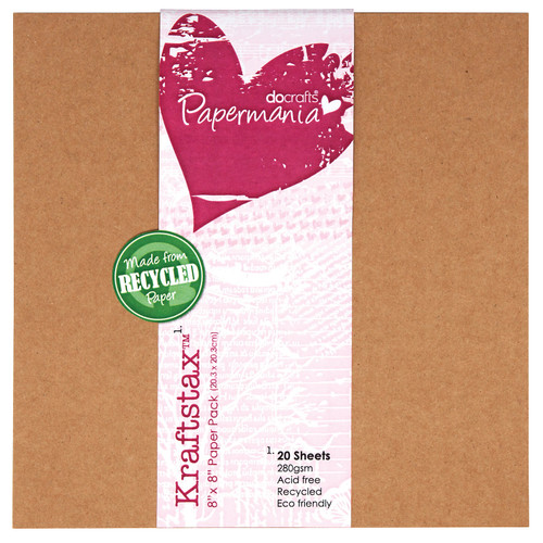 Papermania Kraftstax Cardstock 8"X8"-20/Pkg PM160600 - 5055170148392