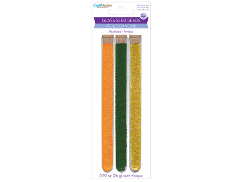 Craft Medley Glass Seed Bead Vials 3/Pkg-Tropical - BD272-D - 775749263688