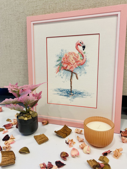 RIOLIS Counted Cross Stitch Kit 7"X9.5"-Blooming Flamingo (14 Count) R2117