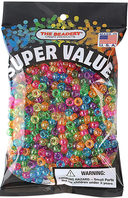 The Beadery Mini Pony Beads 1/2lb-Jelly Sparkle - 1651SV-467 - 045155858212