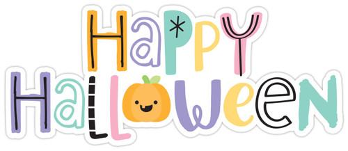Doodlebug Water Bottle Sticker Doodles-Sweet & Spooky Happy Halloween DB8250 - 842715082502