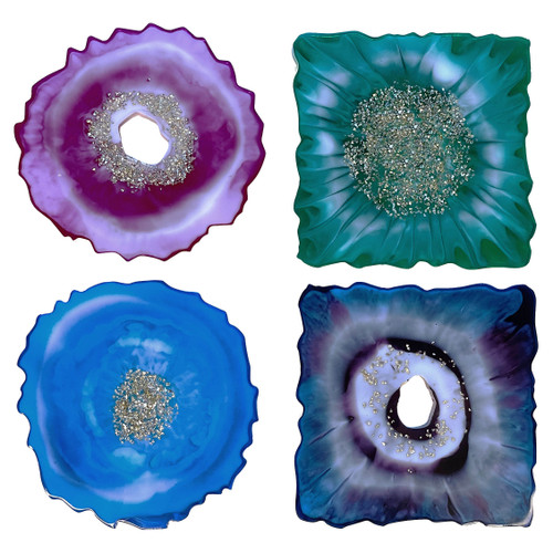 Jewelry Made By Me Resin Craft Silicone Mold-Geode Coasters, 4 Pieces R4220109