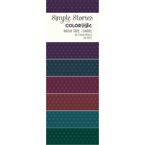 Simple Stories Color Vibe Washi Tape 6/Pkg-Darks CV13470 - 810112383263