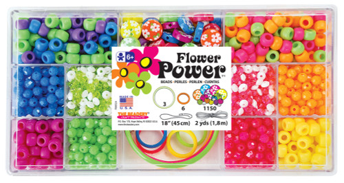 The Beadery 12 Compartment Bead Box-Flower Power; 1150 Beads 6031 - 045155808231