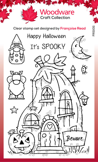 Woodware Clear Stamps 4"X6"-Pumpkin House FRS1011 - 5055305984055