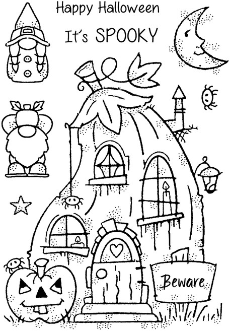 Woodware Clear Stamps 4"X6"-Pumpkin House FRS1011