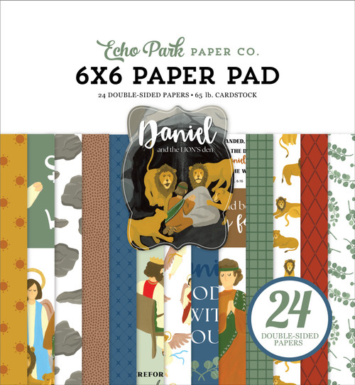 Echo Park Double-Sided Paper Pad 6"X6" 24/Pkg-Bible Stories: Daniel & The Lions Den - SD315023 - 691835184616