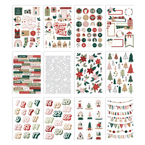 Simple Stories Sticker Book 12/Sheets-Boho Christmas BC20621