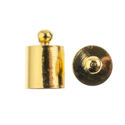 John Bead Cord End Cap 8x12mm 10/Pkg-Gold - 1401179