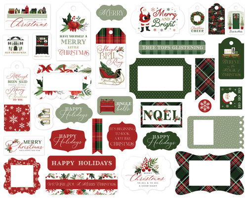 Carta Bella Cardstock Ephemera-Frames & Tags, A Wonderful Christmas WC328025